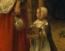 HOOCH,DE WOMAN AND CHILD IN A COURTYARD, 1658-1660, DETALJ 4. Hooch, Pieter De