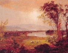 A Bend in the River. Cropsey, Jasper Francis