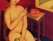 Berdj Tchakedjian - Jeune Femme a la Pomme Verte, De. Tchakedjian, Berdj