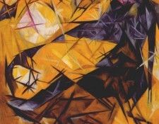 goncharova cats (rayonist perception in rose black and yellow) 1913. , 