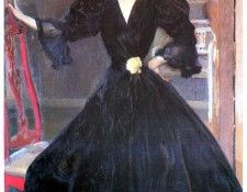 ls Sorolla 1906 Clotilde con traje negro.  Sorolla