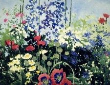 Claude A Simard - Garden with Poppies, De. Simard, Claude