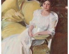 ls Sorolla 1910 Clotilde sentada en un sof.  Sorolla