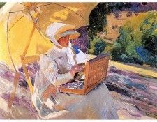ls Sorolla 1907 Maria pintando en El Pardo.  Sorolla