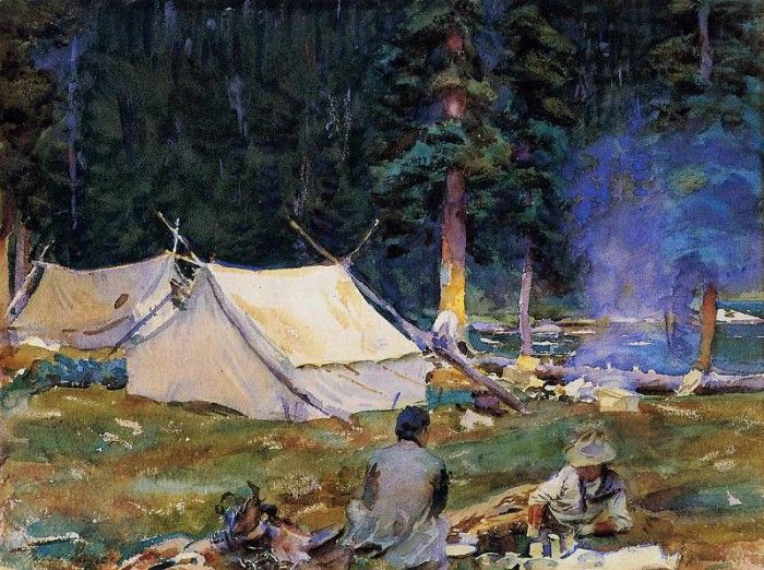 Sargent John Singer Camping at Lake O-Hara. ,  