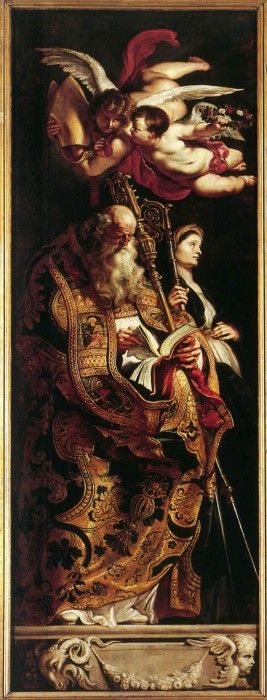 Rubens Raising of the Cross Sts Amand and Walpurgis. ,  
