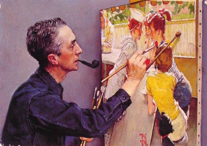 Portrait of Norman Rockwell Painting the Soda Jerk. , 