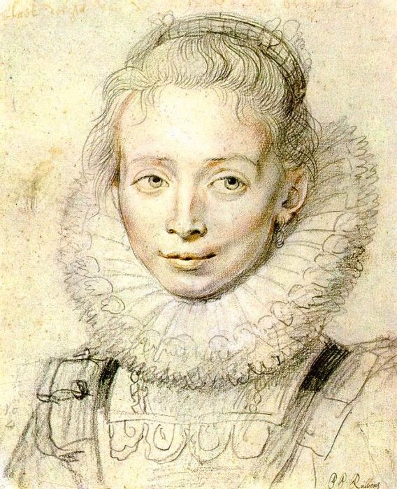 Rubens Portrait of a Chambermaid Chalk. ,  