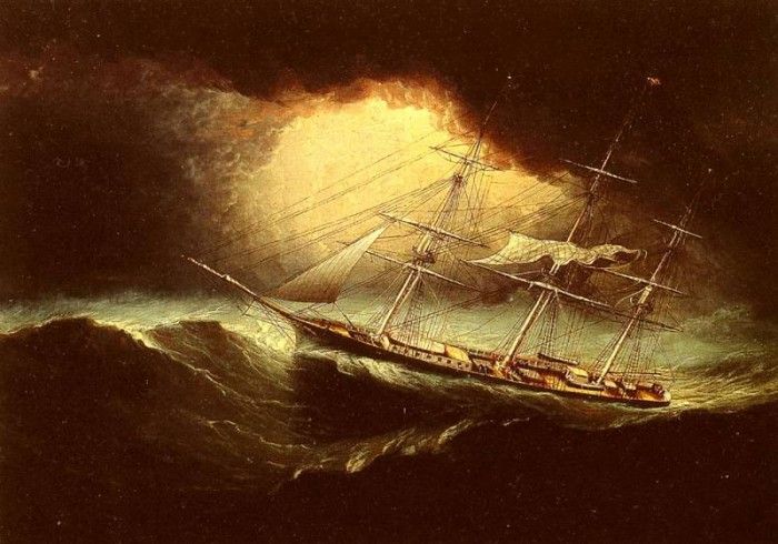 Buttersworth James E Ship In A Storm. Buttersworth,  E