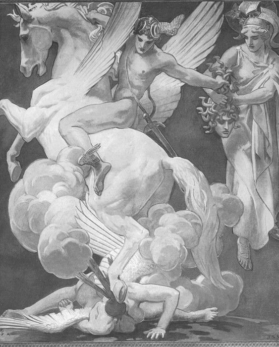 Sargent Perseus on Pegasus Slaying Medusa. ,  