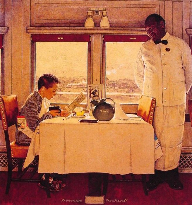 Boy in A dining Car. , 