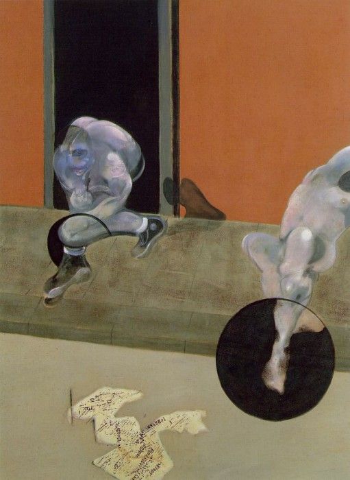 Bacon Figures in movement, 1973, 198 x 147.5 cm, Private. , 