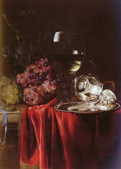 Van Aelst Willem A Still Life Of Grapes, A Roemer, A Silver Ewer And A Plate. Aelst,  