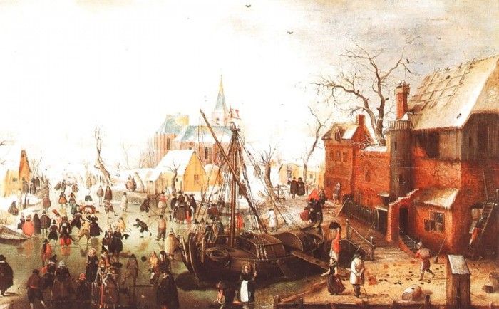 AVERCAMP - WINTER SCENE AT YSELMUIDEN, 1613, OIL ON PANEL. Avercamp, 