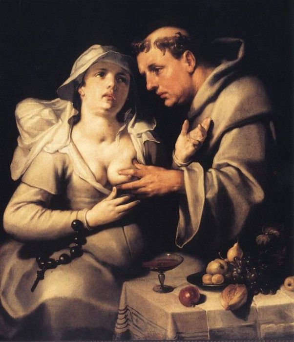 CORNELIS VAN HAARLEM The Monk And The Nun. Cornelisz,   