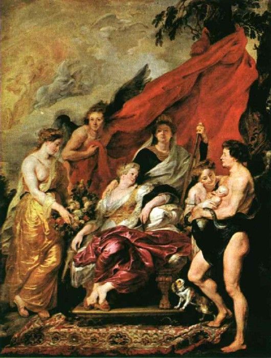 Rubens The Birth of Louis XIII, 1621-1625, Louvre. ,  