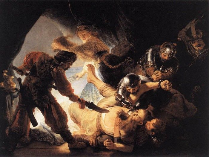 Rembrandt - The Blinding of Samson.    