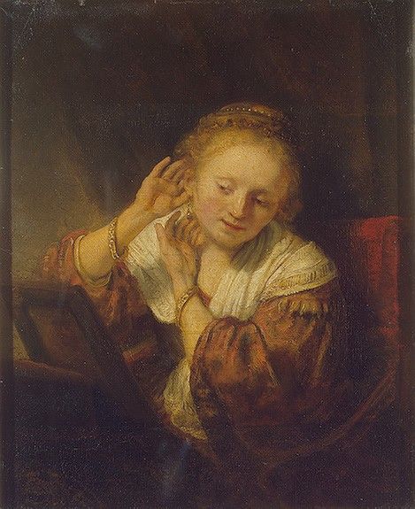 Rembrandt Young Woman with Earrings, 1657, 39.5x32.5 cm, Ere.    