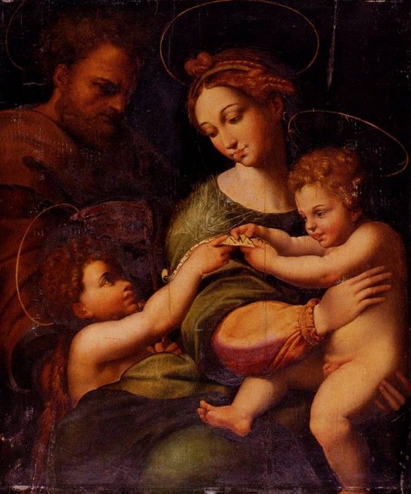 Raphael Holy Famliy With Saint John The baptist. 