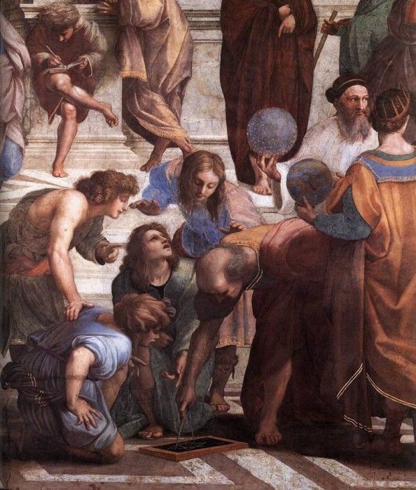 Raffaello - Stanze Vaticane - The School of Athens (detail) [03]. 
