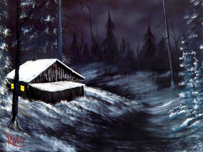 bob ross csg004 winter night. , 