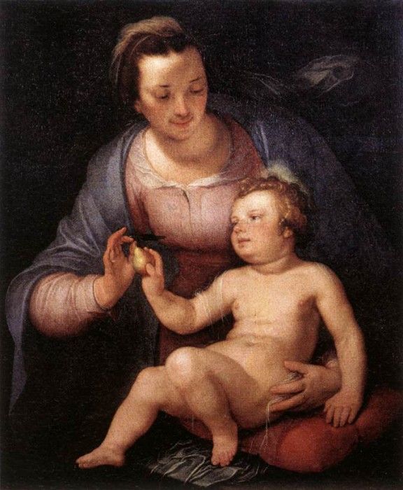CORNELIS VAN HAARLEM Madonna And Child. Cornelisz,   