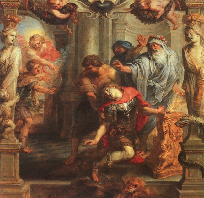 Rubens The Death of Achilles, oil on panel, Courtauld Instit. ,  
