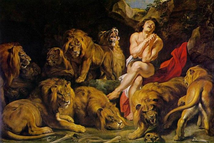 Rubens Daniel in the Lions Den c.1615, NGA Washington. ,  