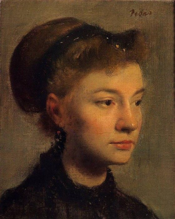 Degas Edgar Head of a Young Woman. , --