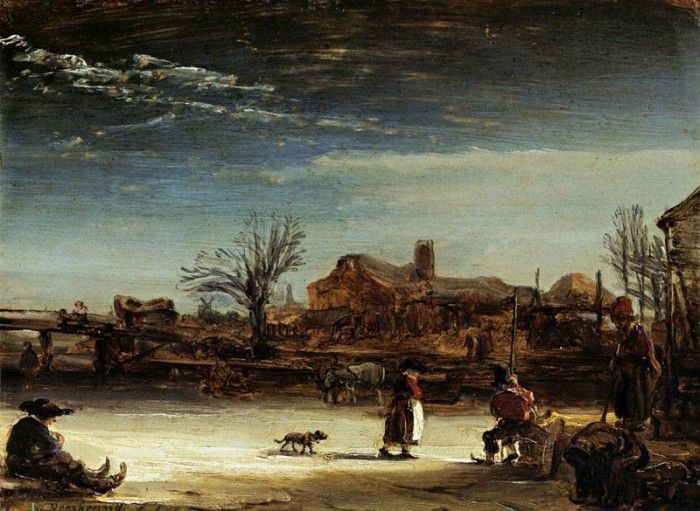 Winter Landscape 1646, Oil on canvas.    