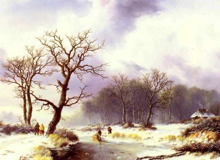 Bodemann Willem A Winter Landscape. Bodemann, 