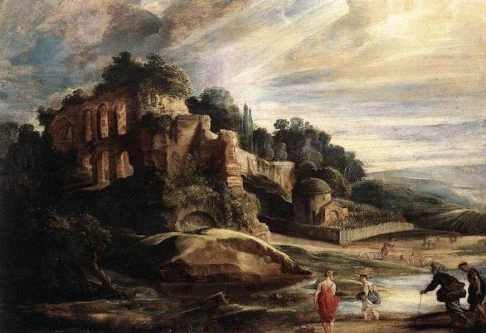 Landscape with the Ruins of Mount Palatine in Rome WGA. ,  