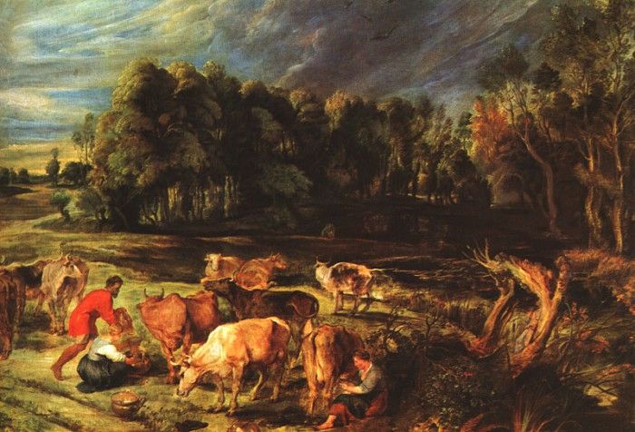Rubens Landscape with Cows ca 1636 Alte Pinakothek Munchen. ,  