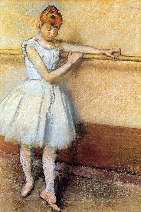 Degas Edgar Dancer at the Barre (Edgar Degas circa 1880). , --