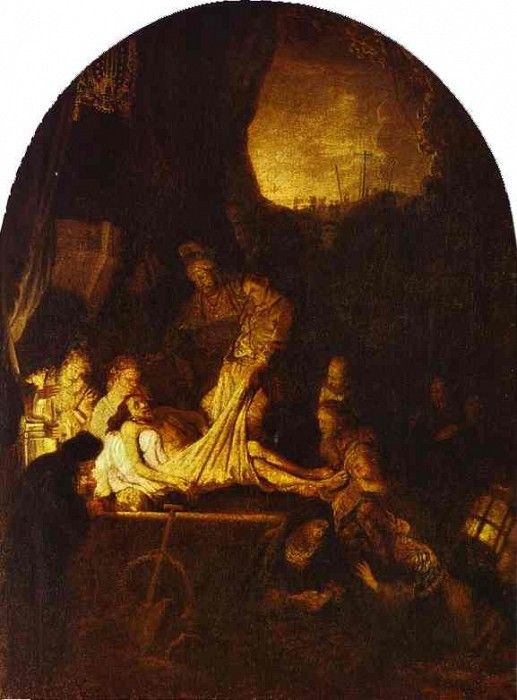 Rembrandt - The Entombment.    