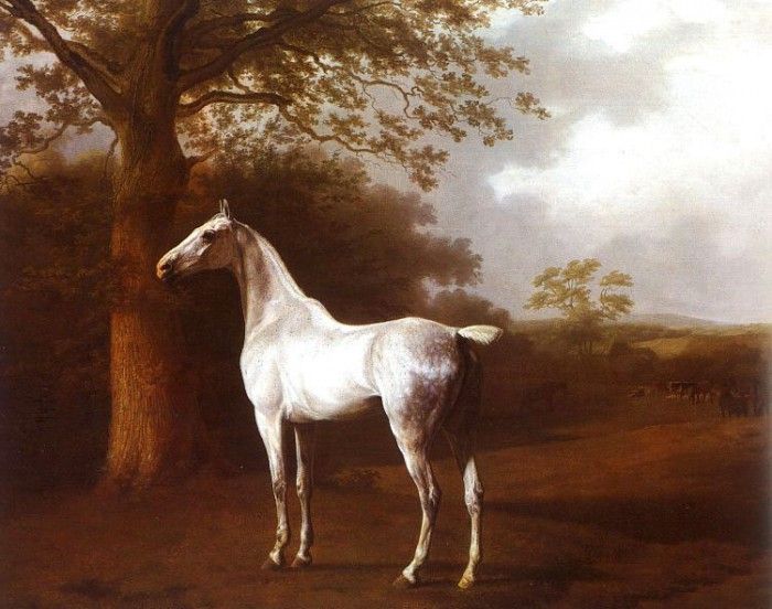 Agasse Jacques Laurent White Horse in Pasture. Agasse, -