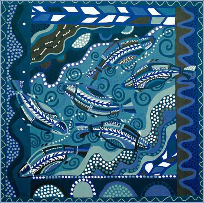 Balarinji-Australian Aboriginal Art-pa Balarinji 08 BarramundiDreaming. Balarinji