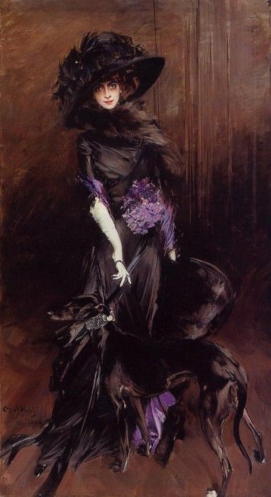 Portrait of the Marchesa Luisa Casati with a Greyhound 1908. Boldini, 