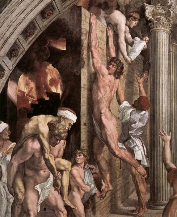 Raphael The Fire in the Borgo detail1. 
