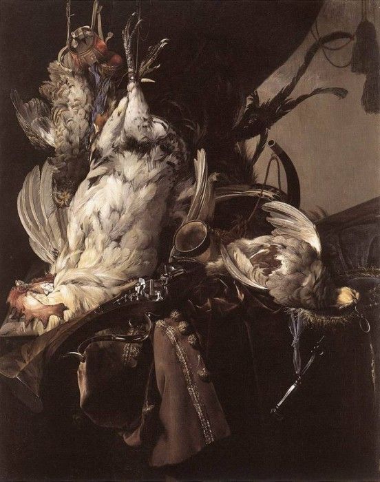 AELST Willem Van Still Life Of Dead Birds And Hunting Weapons. Aelst,  