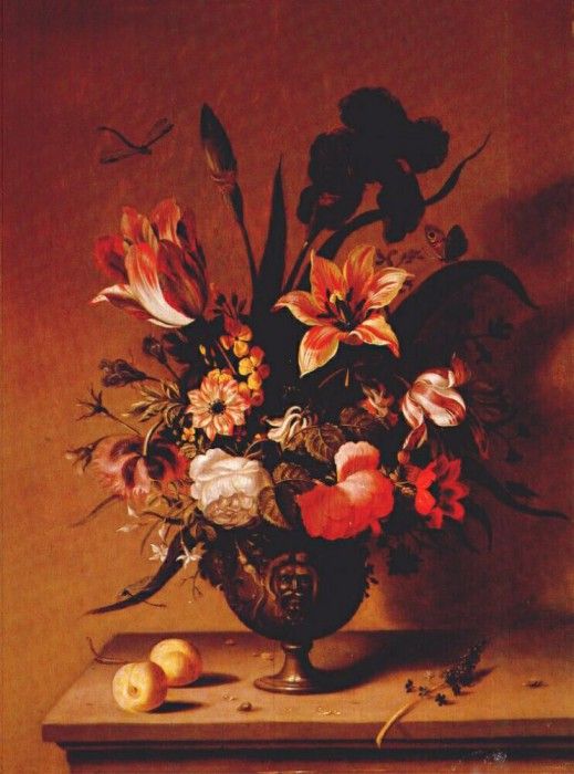 bosschaert-the-younger flowers in bronze vase c1640. Bosschaert,  II