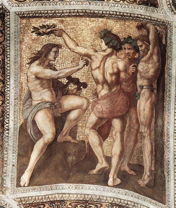Raphael The Stanza della Segnatura Apollo and Marsyas. 