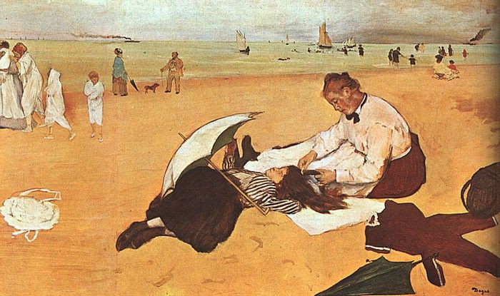 Degas At the Beach, 1876, oil on paper, National Gallery at . , --