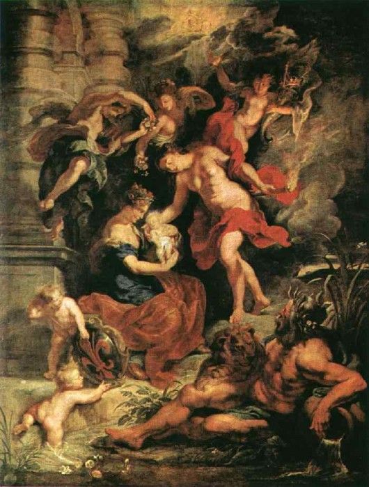 Rubens  The Birth of Marie de Medici, 1621-1625, Louvre. ,  