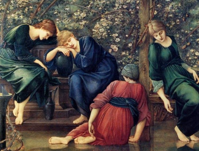 Edward Burne-Jones - Briar Rose, Garden Court (detail), De. -   