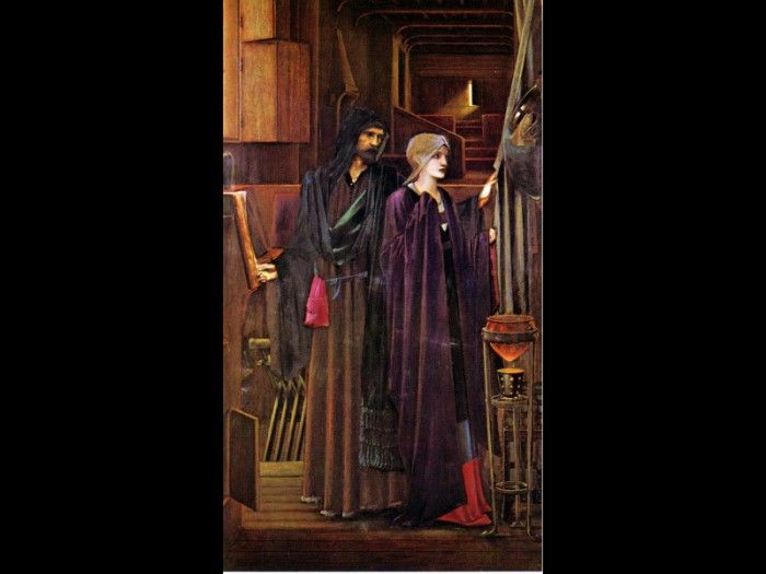 BURNE JONES Edward The Wizard oil on canvas 90x53.12cm City Museums and art Gallery Birmingham. -   
