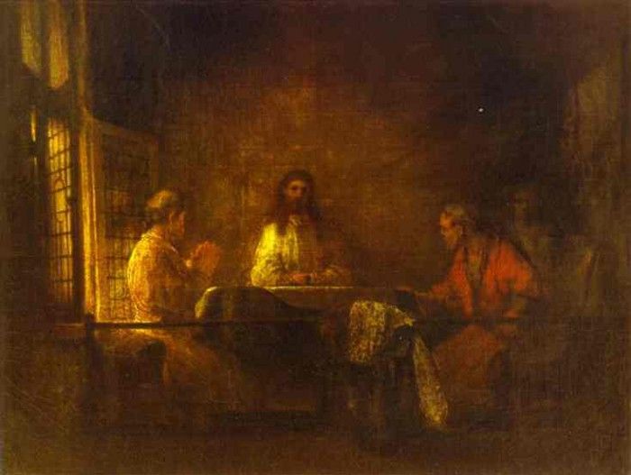 Rembrandt - The Pilgrims at Emmaus.    