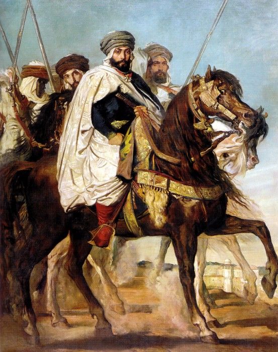 Chasseriau Theodore Ali Ben Hamet Caliph of Constantine of the Haractas followed by his Escort 18. Chasseriau, 