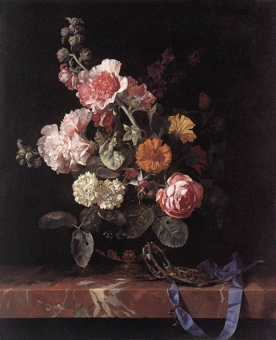 AELST Willem Van Vase Of Flowers With Watch. Aelst,  
