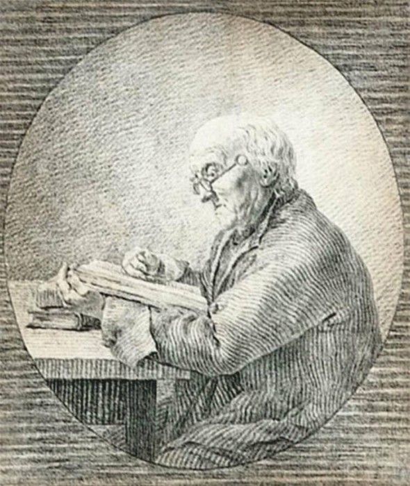 FRIEDRICH Caspar David Adolf Gottlieb Friedrich Reading. ,  